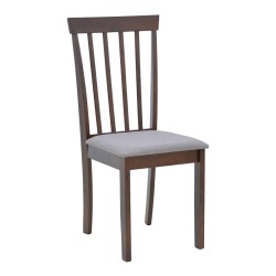 Καρέκλα Houston  rubberwood σε καρυδί απόχρωση 40x49x94εκ