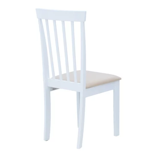 Καρέκλα Houston  rubberwood σε λευκή απόχρωση 40x49x94εκ