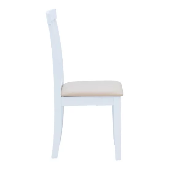 Καρέκλα Houston  rubberwood σε λευκή απόχρωση 40x49x94εκ