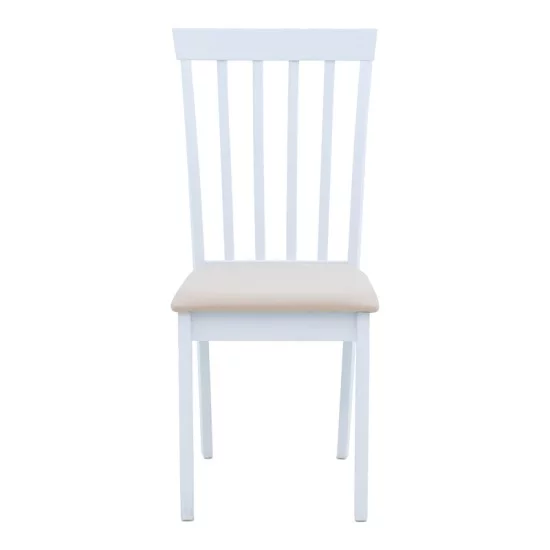 Καρέκλα Houston  rubberwood σε λευκή απόχρωση 40x49x94εκ