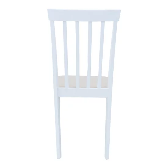 Καρέκλα Houston  rubberwood σε λευκή απόχρωση 40x49x94εκ