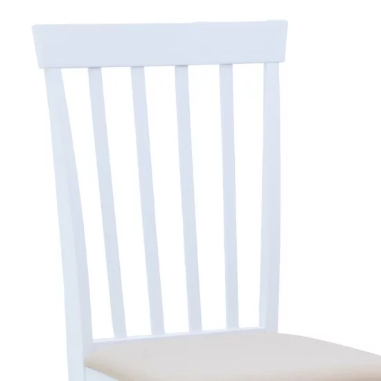 Καρέκλα Houston  rubberwood σε λευκή απόχρωση 40x49x94εκ