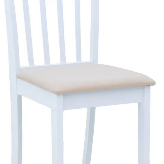 Καρέκλα Houston  rubberwood σε λευκή απόχρωση 40x49x94εκ