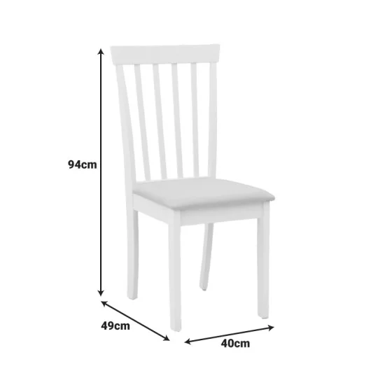 Καρέκλα Houston  rubberwood σε λευκή απόχρωση 40x49x94εκ