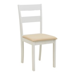 Καρέκλα Dallan  rubberwood λευκό 40x47.5x89εκ