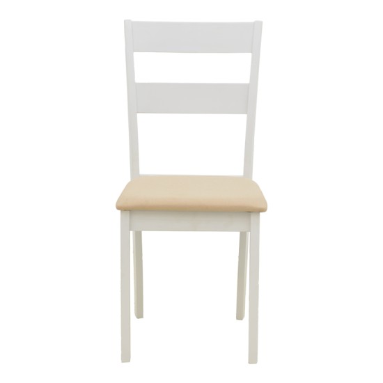 Καρέκλα Dallan  rubberwood λευκό 40x47.5x89εκ