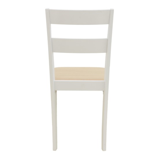 Καρέκλα Dallan  rubberwood λευκό 40x47.5x89εκ