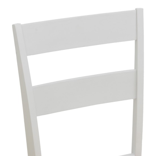 Καρέκλα Dallan  rubberwood λευκό 40x47.5x89εκ