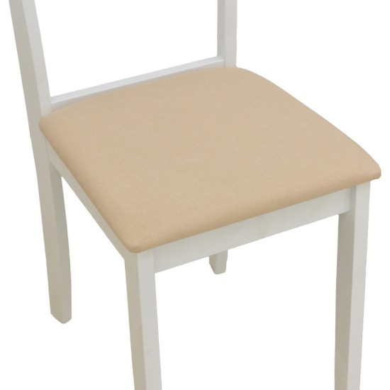 Καρέκλα Dallan  rubberwood λευκό 40x47.5x89εκ