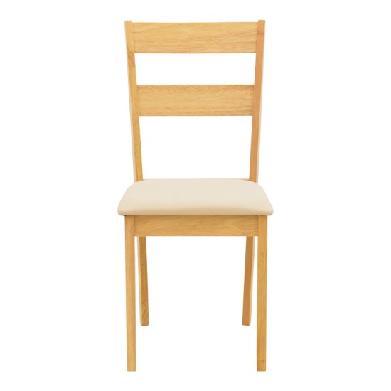 Καρέκλα Dallan  rubberwood σε φυσική απόχρωση 40x47.5x89εκ