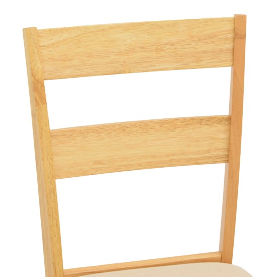 Καρέκλα Dallan  rubberwood σε φυσική απόχρωση 40x47.5x89εκ