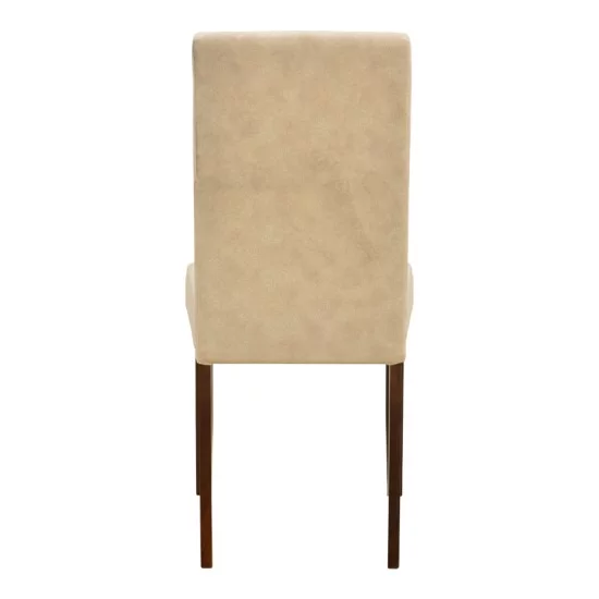 Καρέκλα Zeben  αντικέ εκρού ύφασμα με καρυδί rubberwood 43,5x55,5x93,5εκ