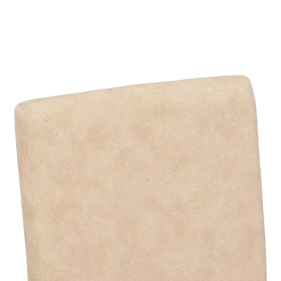 Καρέκλα Zeben  αντικέ εκρού ύφασμα με καρυδί rubberwood 43,5x55,5x93,5εκ