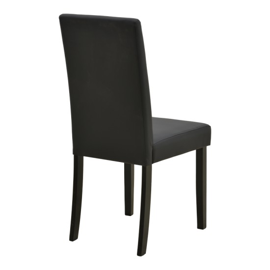 Καρέκλα Zeben  μαύρο PU με πόδι μαύρο rubberwood 43,5x55,5x93,5εκ