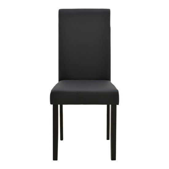 Καρέκλα Zeben  μαύρο PU με πόδι μαύρο rubberwood 43,5x55,5x93,5εκ