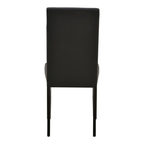 Καρέκλα Zeben  μαύρο PU με πόδι μαύρο rubberwood 43,5x55,5x93,5εκ