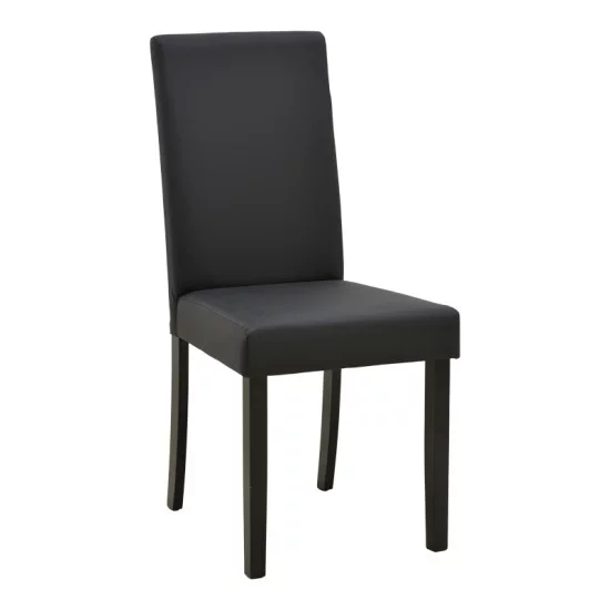 Καρέκλα Zeben  μαύρο PU με πόδι μαύρο rubberwood 43,5x55,5x93,5εκ