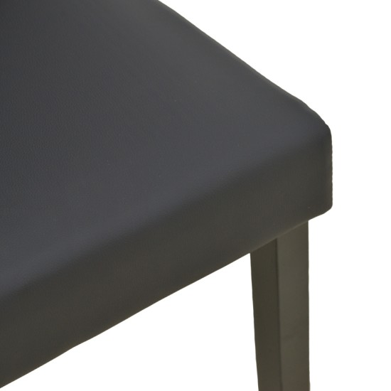 Καρέκλα Zeben  μαύρο PU με πόδι μαύρο rubberwood 43,5x55,5x93,5εκ