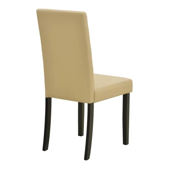 Καρέκλα Zeben  εκρού PU με πόδι μαύρο rubberwood 43,5x55,5x93,5εκ