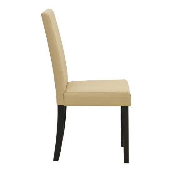 Καρέκλα Zeben  εκρού PU με πόδι μαύρο rubberwood 43,5x55,5x93,5εκ