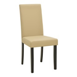 Καρέκλα Zeben  εκρού PU με πόδι μαύρο rubberwood 43,5x55,5x93,5εκ