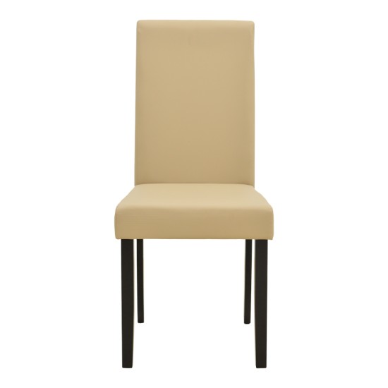 Καρέκλα Zeben  εκρού PU με πόδι μαύρο rubberwood 43,5x55,5x93,5εκ