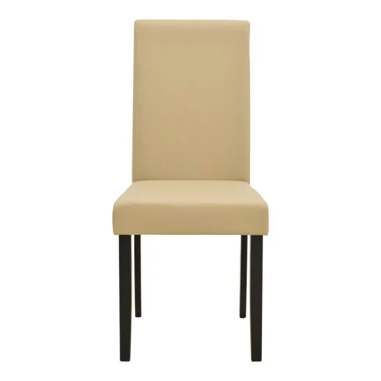 Καρέκλα Zeben  εκρού PU με πόδι μαύρο rubberwood 43,5x55,5x93,5εκ
