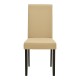 Καρέκλα Zeben  εκρού PU με πόδι μαύρο rubberwood 43,5x55,5x93,5εκ