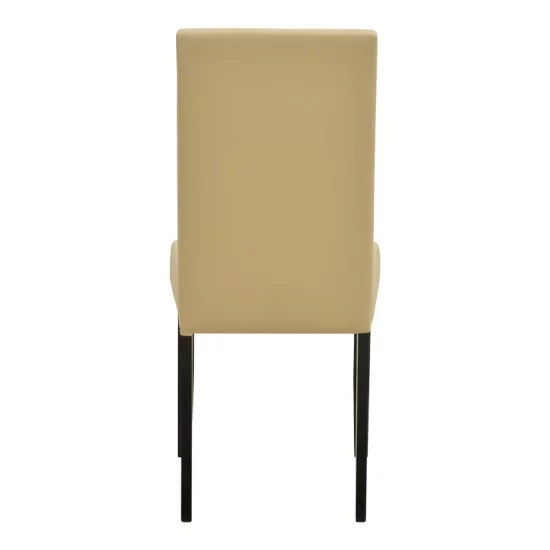 Καρέκλα Zeben  εκρού PU με πόδι μαύρο rubberwood 43,5x55,5x93,5εκ