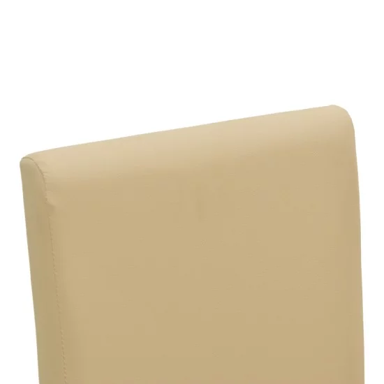 Καρέκλα Zeben  εκρού PU με πόδι μαύρο rubberwood 43,5x55,5x93,5εκ
