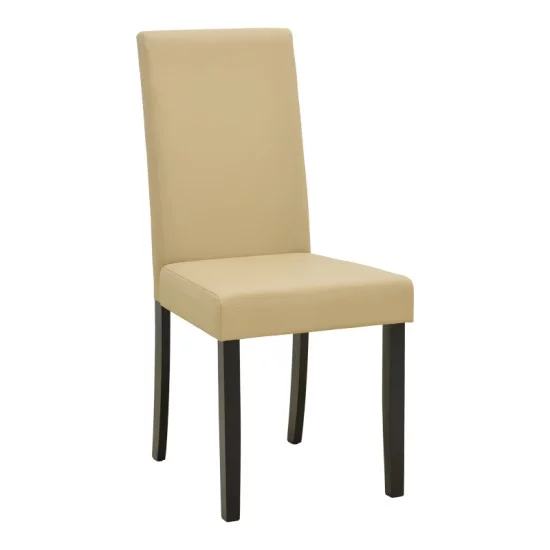 Καρέκλα Zeben  εκρού PU με πόδι μαύρο rubberwood 43,5x55,5x93,5εκ