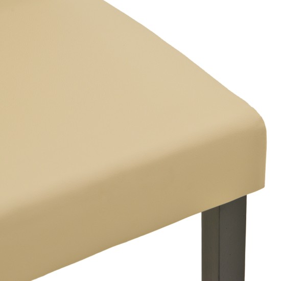 Καρέκλα Zeben  εκρού PU με πόδι μαύρο rubberwood 43,5x55,5x93,5εκ