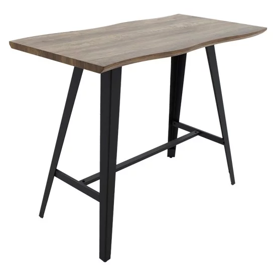 Tραπέζι μπαρ Fortitude MDF καρυδί - πόδι μαύρο 140x70x103.5εκ Tραπέζι μπαρ Fortitude MDF καρυδί - πόδι μαύρο 140x70x103.5εκ
