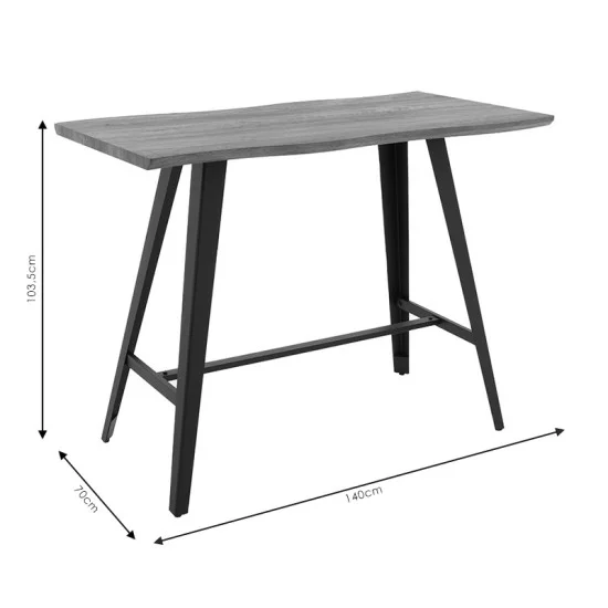 Tραπέζι μπαρ Fortitude MDF καρυδί - πόδι μαύρο 140x70x103.5εκ Tραπέζι μπαρ Fortitude MDF καρυδί - πόδι μαύρο 140x70x103.5εκ