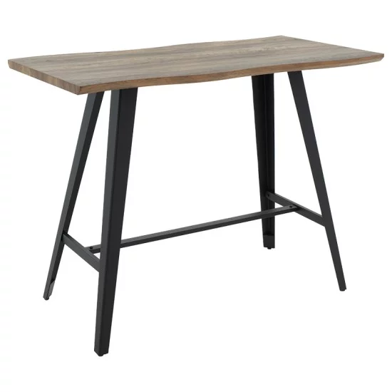 Tραπέζι μπαρ Fortitude MDF καρυδί - πόδι μαύρο 140x70x103.5εκ Tραπέζι μπαρ Fortitude MDF καρυδί - πόδι μαύρο 140x70x103.5εκ