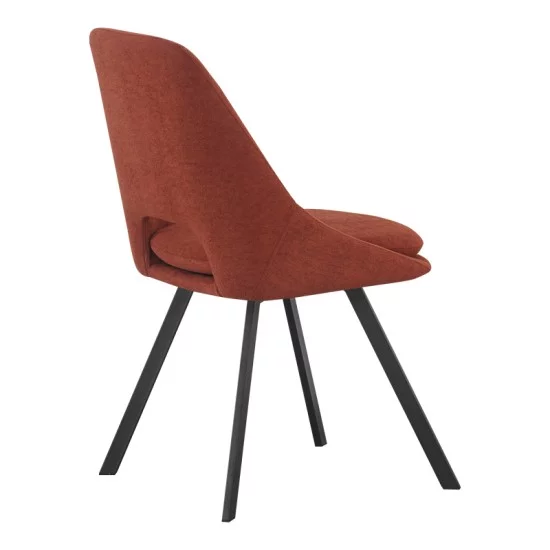 Καρέκλα Initiate  terracotta ύφασμα-πόδι μαύρο μέταλλο 48x57x85εκ