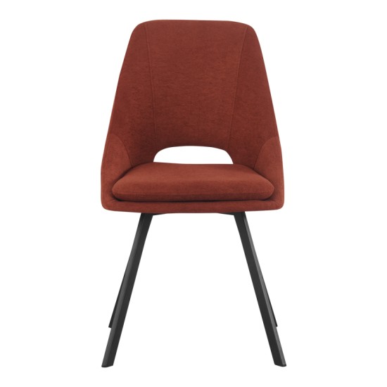 Καρέκλα Initiate  terracotta ύφασμα-πόδι μαύρο μέταλλο 48x57x85εκ