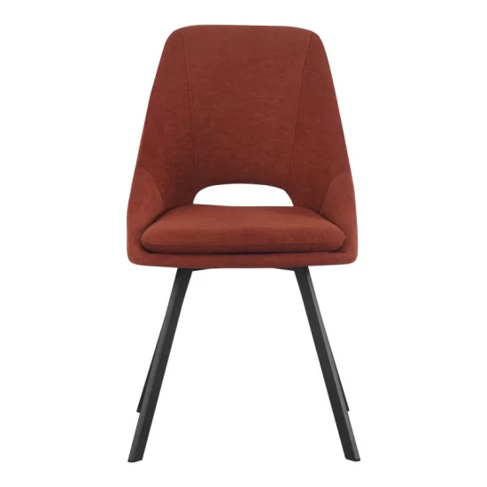 Καρέκλα Initiate  terracotta ύφασμα-πόδι μαύρο μέταλλο 48x57x85εκ