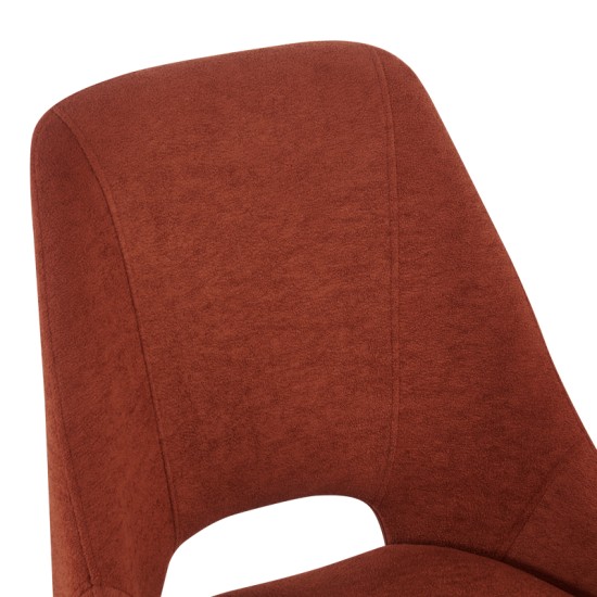 Καρέκλα Initiate  terracotta ύφασμα-πόδι μαύρο μέταλλο 48x57x85εκ