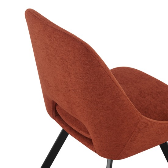 Καρέκλα Initiate  terracotta ύφασμα-πόδι μαύρο μέταλλο 48x57x85εκ