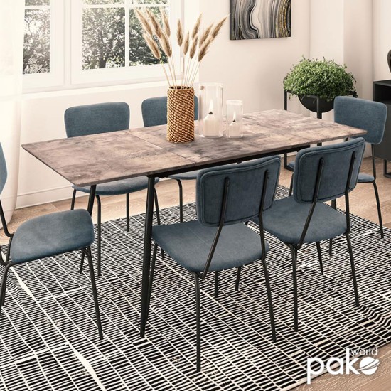 Τραπέζι Shazam pakoworld MDF επεκτεινόμενο χρώμα γκρι cement 120-160x80x76εκ Model: 096-000002