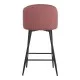 Σκαμπό μπαρ Barow  βελούδο σε σάπιο μήλο απόχρωση με μαύρα μεταλλικά πόδια 53x46.5x96.5