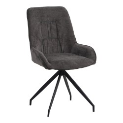 Καρέκλα περιστεφόμενη Kadeira  ύφασμα σκούρο γκρι- μαύρα μεταλλικά πόδια 57.5x51x89εκ