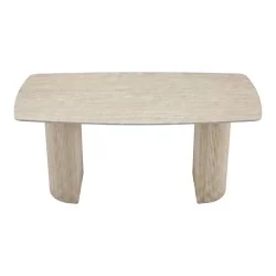 Τραπέζι Loosir  mdf-sandstone σε όψη τραβερτίνας 180x90x74εκ