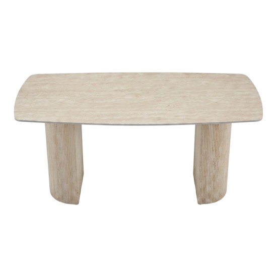 Τραπέζι Loosir  mdf-sandstone σε όψη τραβερτίνας 180x90x74εκ--(Eλάχ.Ποσότητα:)