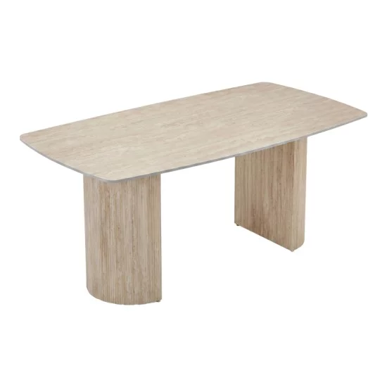 Τραπέζι Loosir  mdf-sandstone σε όψη τραβερτίνας 180x90x74εκ