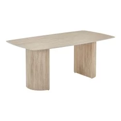 Τραπέζι Loosir  mdf-sandstone σε όψη τραβερτίνας 180x90x74εκ