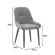 Καρέκλα Larissia  λευκό βελούδο με πόδι μαύρο μέταλλο 53x59x89εκ