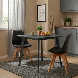 Τραπέζι Benson  MDF σε rustic grey απόχρωση 80x80x75εκ