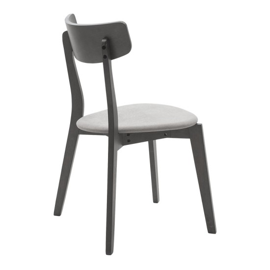 Καρέκλα Toto pakoworld γκρι ύφασμα-rubberwood ανθρακί πόδι Model: 097-000012